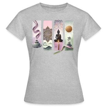Aquarelle Méditation Aquarelle Yoga - T-shirt Femme - gris chiné - Devant - AI Model Female 172 dark (172cm)