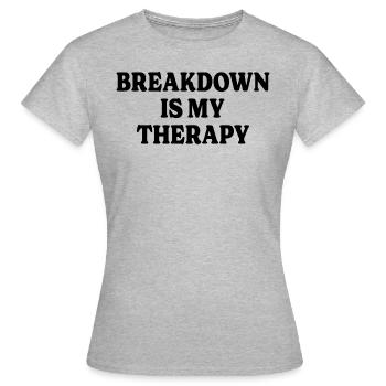 Musicien Thérapie Musique Metalcore Breakdown - T-shirt Femme - gris chiné - Devant - AI Model Female 172 dark (172cm)