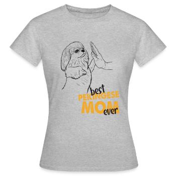 Best Pekingese Mom Ever Pekinese Mama Palasthund - Frauen T-Shirt - Grau meliert - Vorne - AI Model Female 172 dark (172cm)
