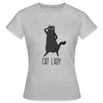 Cat Mom Meow Sweater Cat Lady Cats Lady - Women's T-Shirt - heather grey - Front - AI Model Female 172 dark (172cm)