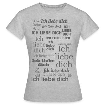 Ich liebe dich - Frauen T-Shirt - Grau meliert - Vorne - AI Model Female 172 dark (172cm)