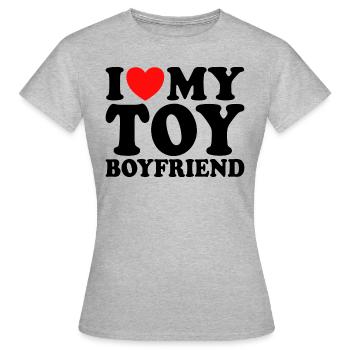 Adore Mon Copain Humour J'aime Mon Petit Ami - T-shirt Femme - gris chiné - Devant - AI Model Female 172 dark (172cm)
