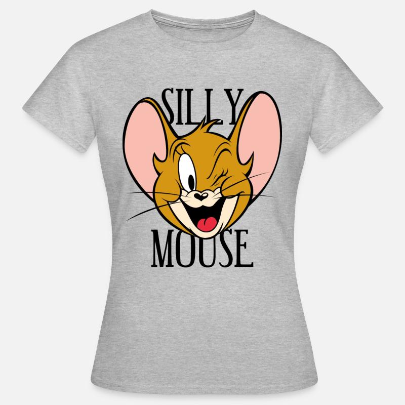 Tom and Jerry Silly Mouse - Dame-T-shirt - grå meleret