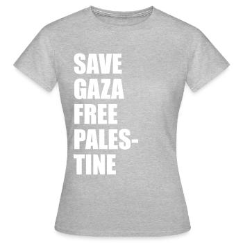 Save Gaza Free Palestine - Frauen T-Shirt - Grau meliert - Vorne - AI Model Female 172 dark (172cm)