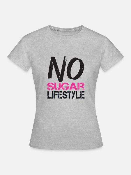 No Sugar - Frauen T-Shirt - Grau meliert