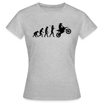 Biker Evolution - Frauen T-Shirt - Grau meliert - Vorne - AI Model Female 172 dark (172cm)