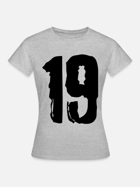 19 Zahl Trikot - Frauen T-Shirt - Grau meliert