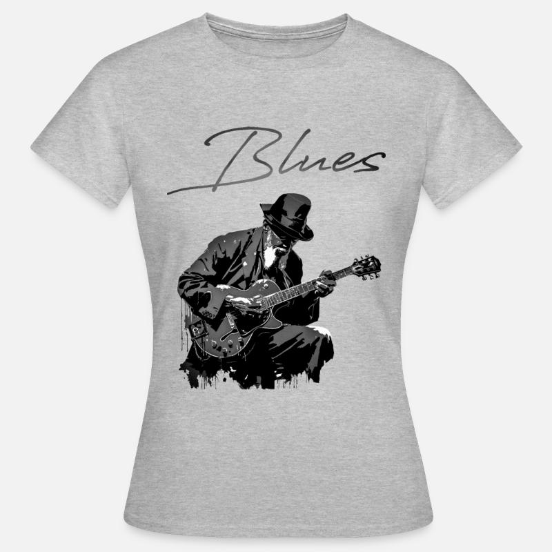 Blues - Koszulka damska - szary melanż