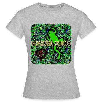 Forever Young - Club WoW - Frauen T-Shirt - Grau meliert - Vorne - AI Model Female 172 dark (172cm)