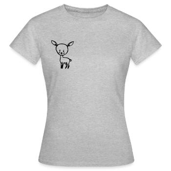 Reh - Frauen T-Shirt - Grau meliert - Vorne - AI Model Female 172 dark (172cm)