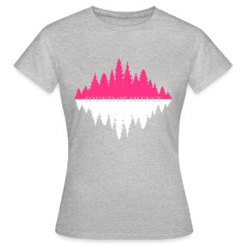 SOUND OF SILENCE - Frauen T-Shirt - Grau meliert - Vorne - AI Model Female 172 dark (172cm)