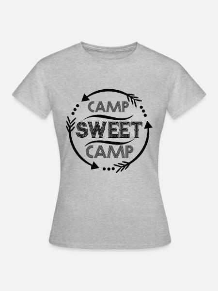 Camp Sweet Camp - Frauen T-Shirt - Grau meliert