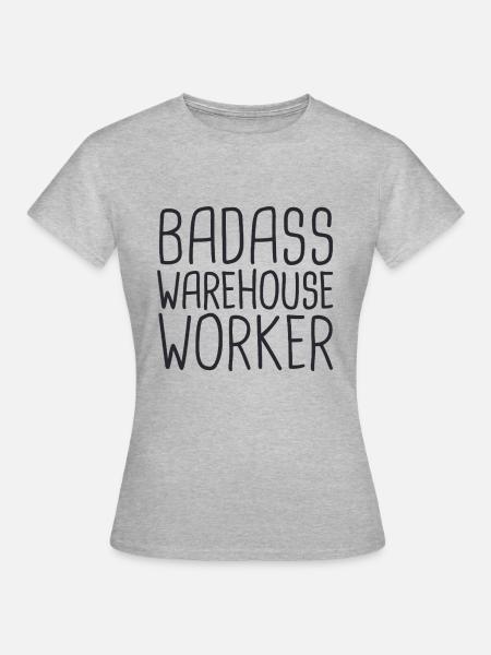 Warehouse Worker Badass - Frauen T-Shirt - Grau meliert