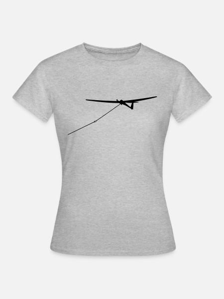 Segelflugzeug Segelfliegen Segelflieger - Dame-T-shirt - grå meleret