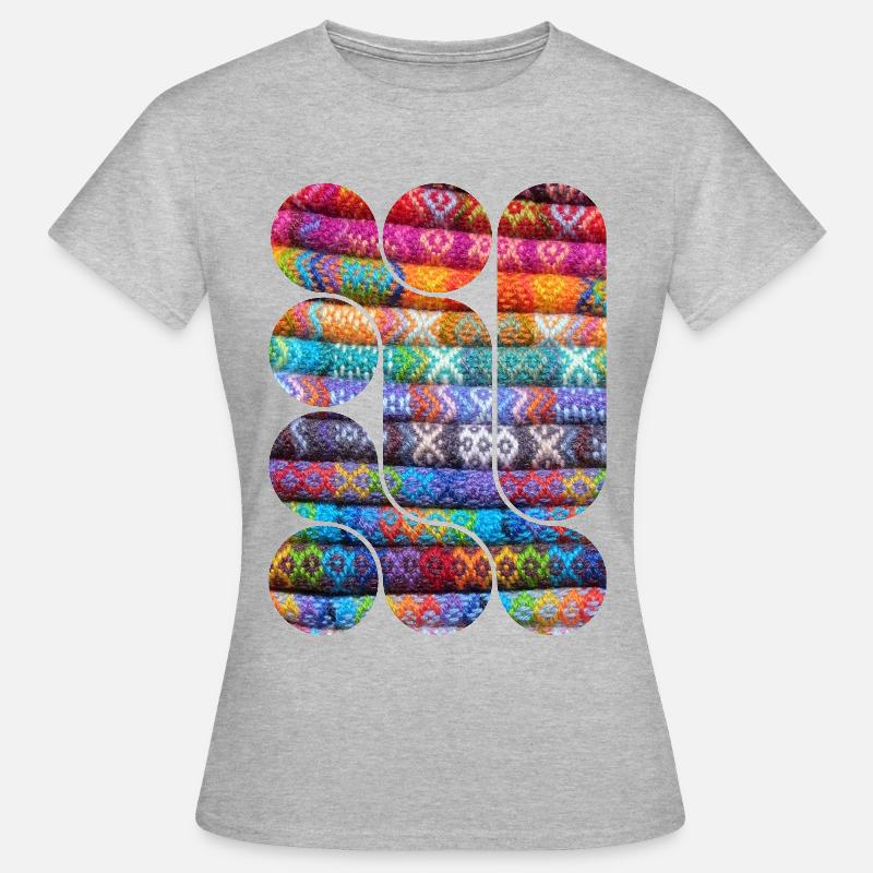 Bright Knitted Patchwork - Women's T-Shirt - heather grey