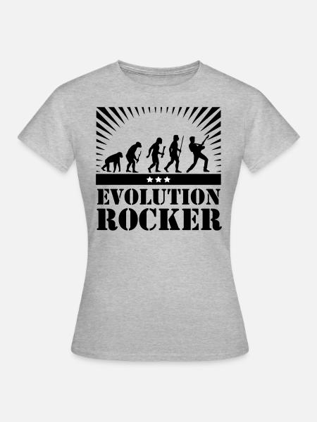 Evolution Rocker - Frauen T-Shirt - Grau meliert