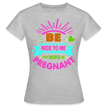 Mère Enceinte Bébé Nourrisson T-shirt Maman - T-shirt Femme - gris chiné - Devant - AI Model Female 172 dark (172cm)
