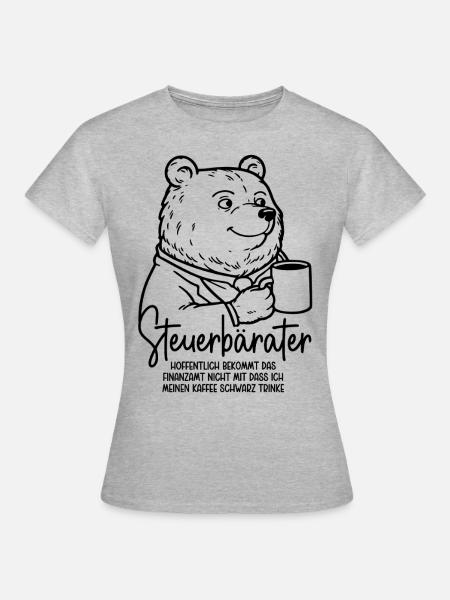Steuerberater Bär Kaffeetasse Kaffee Steuerbärater - Frauen T-Shirt - Grau meliert