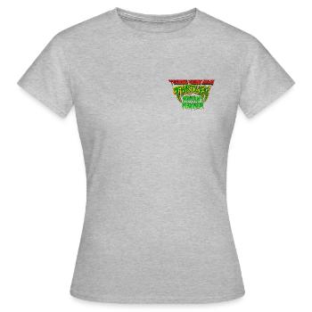 TMNT Mutant Mayhem Logo En Ècriture Gluante - T-shirt Femme - gris chiné - Devant - AI Model Female 172 dark (172cm)