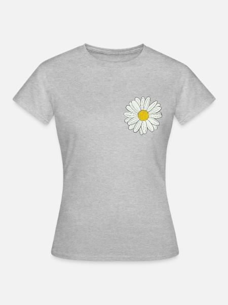 Gänseblümchen - Frauen T-Shirt - Grau meliert