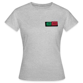 An / Aus Schalter - Frauen T-Shirt - Grau meliert - Vorne - AI Model Female 172 dark (172cm)
