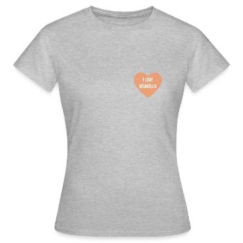 I love Neukölln T-Shirt Neukölln Souvenir - Frauen T-Shirt - Grau meliert - Vorne - AI Model Female 172 dark (172cm)
