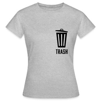 Conception TRASH - T-shirt Femme - gris chiné - Devant - AI Model Female 172 dark (172cm)