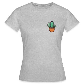 Cactus minimalist - Women's T-Shirt - heather grey - Front - AI Model Female 172 dark (172cm)