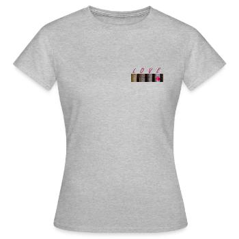 Lettres d’amour et symbole cœur - T-shirt Femme - gris chiné - Devant - AI Model Female 172 dark (172cm)