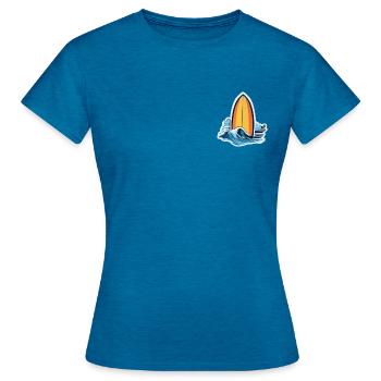 Enjoy the waves - Women's T-Shirt - antique blue sapphire heather - Front - AI Model Female 172 dark (172cm)