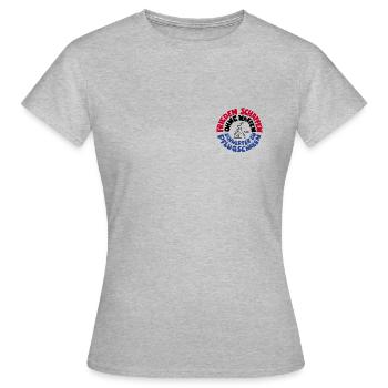 Friedenszeichen Friedenssymbol Pazifist Geschenk - Frauen T-Shirt - Grau meliert - Vorne - AI Model Female 172 dark (172cm)