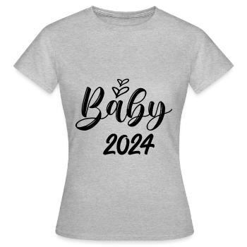 Baby 2024 Pregnancy Announce Baby Birth - Women's T-Shirt - heather grey - Front - AI Model Female 172 dark (172cm)