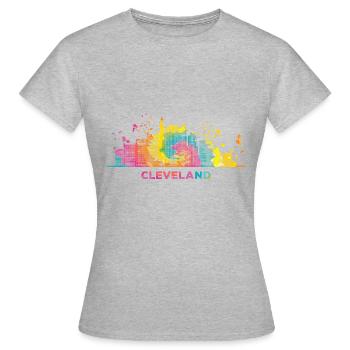 Clevelander Skyline Cleveland - T-shirt Femme - gris chiné - Devant - AI Model Female 172 dark (172cm)