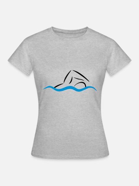 Kraulschwimmen - Frauen T-Shirt - Grau meliert