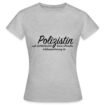 Polizistin - Frauen T-Shirt - Grau meliert - Vorne - AI Model Female 172 dark (172cm)