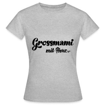 Grossmami mit Herz Oma Schweiz Grosi Schweizer Oma - Frauen T-Shirt - Grau meliert - Vorne - AI Model Female 172 dark (172cm)