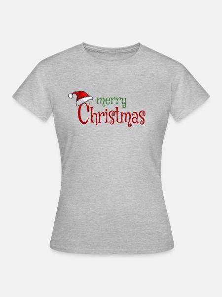 Frohe Weihnachten - Frauen T-Shirt - Grau meliert