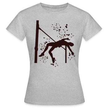 Saut en hauteur Aquarelle Saut en hauteur - T-shirt Femme - gris chiné - Devant - AI Model Female 172 dark (172cm)