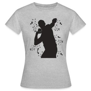 Lanceur de poids Colorsplash Lancer de poids - T-shirt Femme - gris chiné - Devant - AI Model Female 172 dark (172cm)