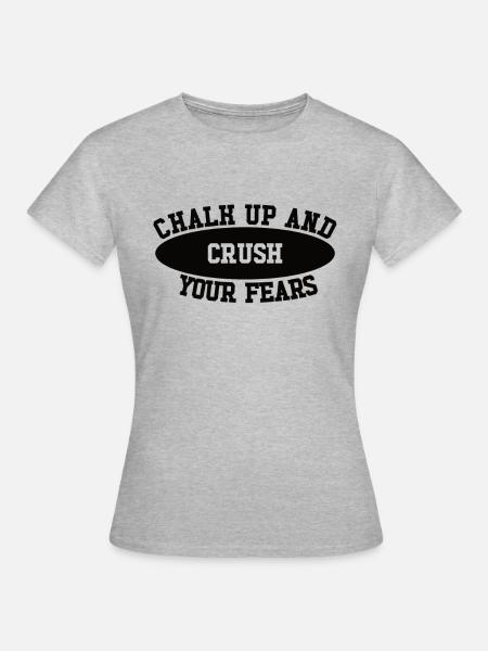 Bouldern Chalk Up Boulderer - Frauen T-Shirt - Grau meliert