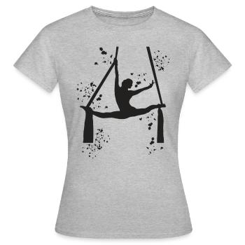 Tissu vertical acrobaties aériennes soie aérienne - T-shirt Femme - gris chiné - Devant - AI Model Female 172 dark (172cm)