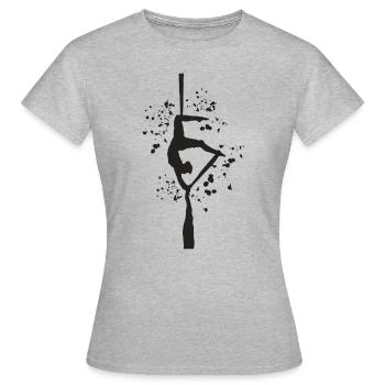 Tissu vertical acrobaties aériennes soie aérienne - T-shirt Femme - gris chiné - Devant - AI Model Female 172 dark (172cm)