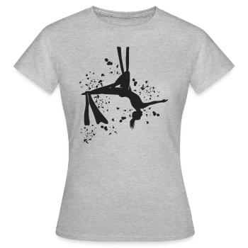 Tissu vertical acrobaties aériennes soie aérienne - T-shirt Femme - gris chiné - Devant - AI Model Female 172 dark (172cm)