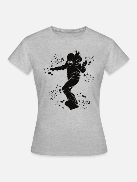 Snowboarder Snowboarding Snowboard - Frauen T-Shirt - Grau meliert