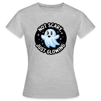 Pas effrayant, juste rayonnant - T-shirt Femme - gris chiné - Devant - AI Model Female 172 dark (172cm)