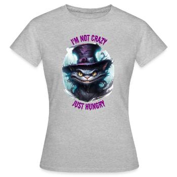 CHAT AFFAMÉ DU CHESHIRE - T-shirt Femme - gris chiné - Devant - AI Model Female 172 dark (172cm)