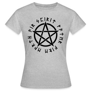 Pentagram, pentacle, magic, symbol, runes - Women's T-Shirt - heather grey - Front - AI Model Female 172 dark (172cm)