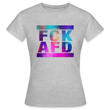 Contre les Nazis - FCK AFD - Contre droite - Spécial - T-shirt Femme - gris chiné - Devant - AI Model Female 172 dark (172cm)