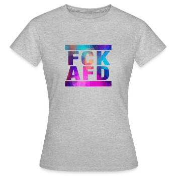 Contre les nazis - FCK AFD - Contre le droit - T-shirt Femme - gris chiné - Devant - AI Model Female 172 dark (172cm)
