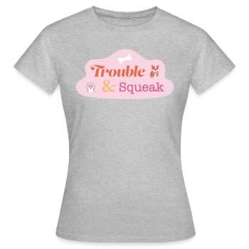 Dog and Hamster - Trouble & Squeak - Women's T-Shirt - heather grey - Front - AI Model Female 172 dark (172cm)